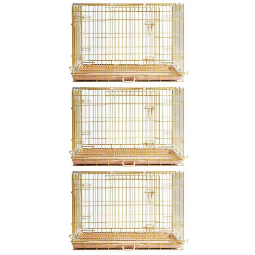 24-42 Collapsible Copper Gold Dog Crate GLD24-42