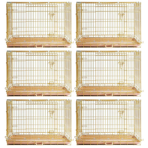 24-42 Collapsible Copper Gold Dog Crate GLD24-42