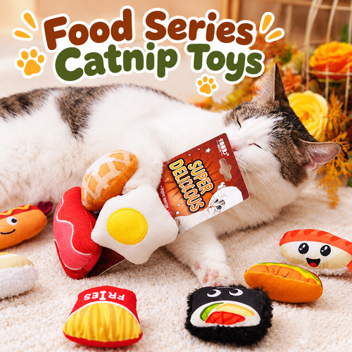 Food-Themed Catnip Plush Cat Toy 3-Pack