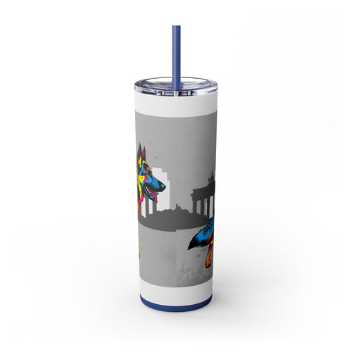 Skinny Tumbler with Straw – 20 oz Stainless Steel Cup