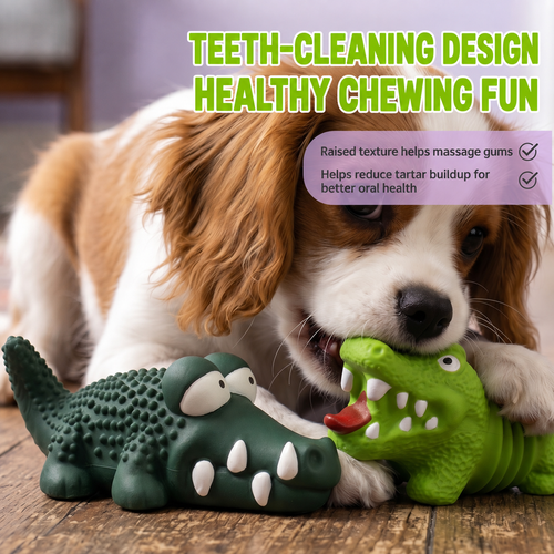 Latex Squeaky Crocodile Pet Toy
