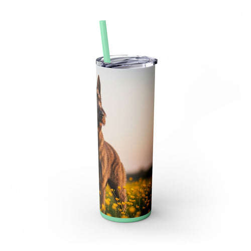 Skinny Tumbler with Straw – 20 oz Stainless Steel Cup
