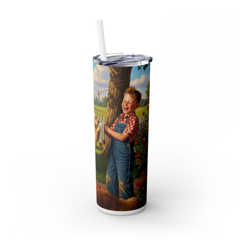 Skinny Tumbler with Straw – 20 oz Stainless Steel Cup