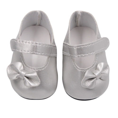 18 Inch American Girl Doll Shoes Solid Color Bow Shoes