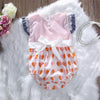Baby Girl Flying Sleeve Lace Up Triangle Romper
