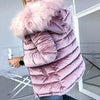 Ladies winter velvet coat faction overcomes