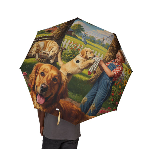 48 Semi-Automatic Umbrella – Windproof Large Travel Rain Umbrella