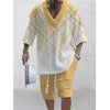 Casual Printing Suit Men's Summer Loose Short Sleeve T-shirt Shorts Set