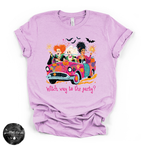 Witch Way to the Party? Tee | Funny Witchy Halloween Graphic T-Shirt