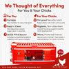 RentACoop Big Red Barn Chick Brooder Set | Durable, Lightweight, easy-clean, multipurpose | With Heating Plate, Feeder, Waterer, Absorbent Hatchling Liners, Jute Liners, LED Light, Security Latch