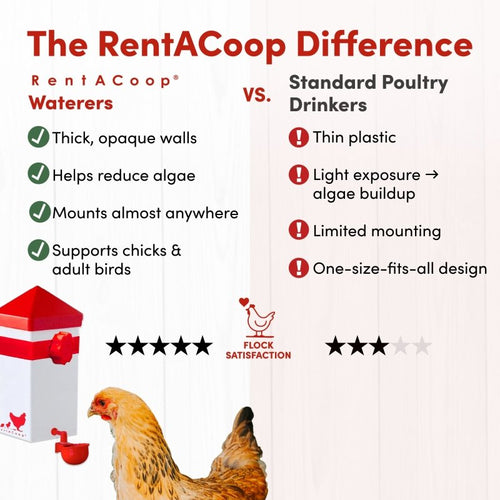 RentACoop 32oz(1L) Automatic Drinker with Auto-Fill Cup and Horizontal Nipple