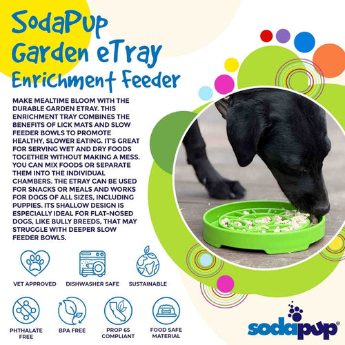 Garden Design eTray - Shallow Slow Feeder Dog Bowl for Enrichment | USA