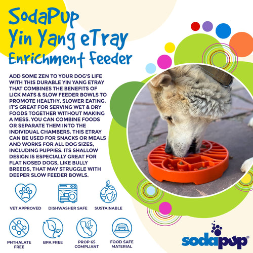 Sun and Moon eTray - Shallow Slow Feeder Dog Bowl for Enrichment | USA Made