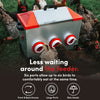 RentACoop Flock Feeder 65 lb - Large Capacity, Weatherproof Metal 6-Port Feeder for Adult Chickens, Turkeys, Ducks, and More