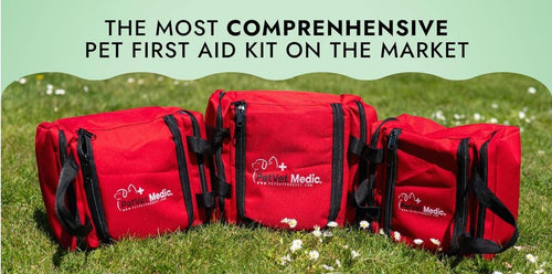 PetVet Medic® Medium Pet First Aid Kit – 100+ Piece Dog & Cat Emergency Kit with Veterinarian-Curated Supplies & Mini First Aid Guide