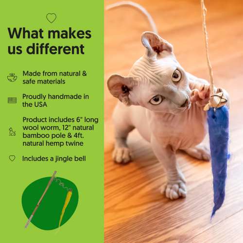 Natural Teaser Cat Toy - Eco-Kitty Catcher Wand