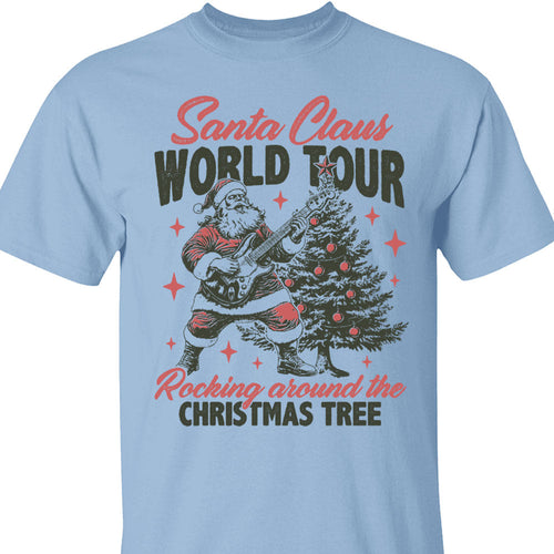 Retro Santa Claus Shirt, Vintage Merry Christmas Sweater, Funny Santa Rocking Around Christmas Tree Sweatshirt T1636