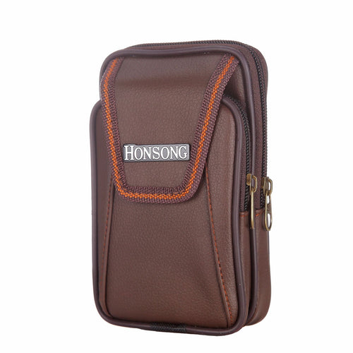 Men's Fashion Double Zipper Through The Belt Coin Purse