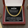 14K Gold Single Round Close Cuban Chain Titanium Steel Necklace With Greeting Card
