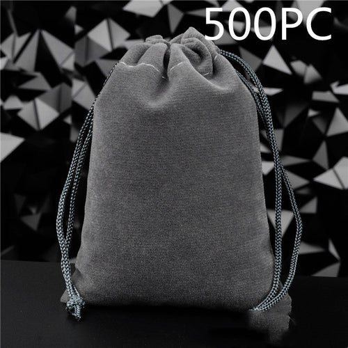 Flannel Drawstring Jewelry Solid Drawstring Pocket