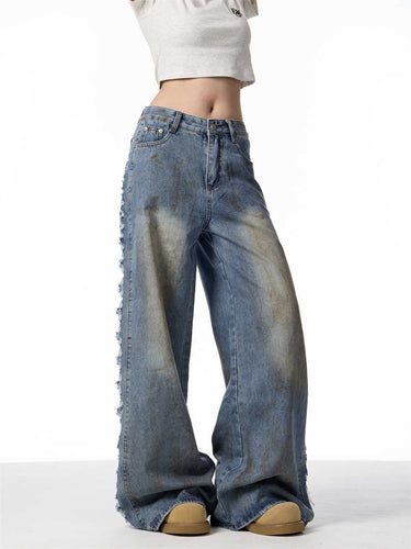 American Retro Gradient Jeans For Women's High Street