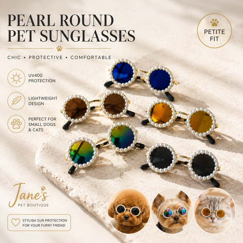 Pearl Round Pet Sunglasses for Dogs and Cats