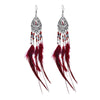 Bohemian Earrings Long Tassel Retro Feather Earrings Ethnic Style Jewelry