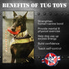 USA-K9 Grenade Shaped Durable Rubber Chew Toy, Treat Dispenser, Reward Toy, Tug Toy, and Retrieving Toy