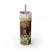 Skinny Tumbler with Straw – 20 oz Stainless Steel Cup