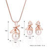 Fashionable Pearl Necklace Earrings Bridal Party Jewelry Set