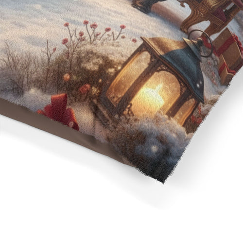 Santa and Dalmatian Puppies Pet Bed