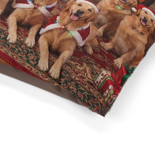 Golden Retrievers Holiday Portrait Pet Bed