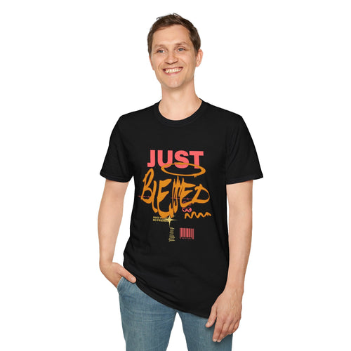 Just Blessed Graffiti Graphic Tee — Urban Faith Inspirational T-Shirt