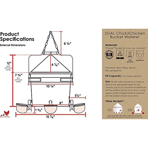 Chick2Chicken 10lb Chicken Feeder and 2 Gal Waterer - 2025 Version