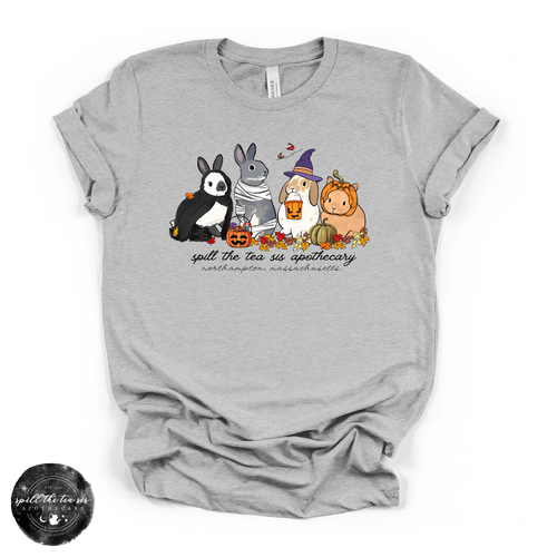 Bunny Halloween at Spill The Tea Sis Apothecary Tee | Cute Spooky Bunny Graphic T-Shirt
