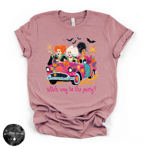 Witch Way to the Party? Tee | Funny Witchy Halloween Graphic T-Shirt