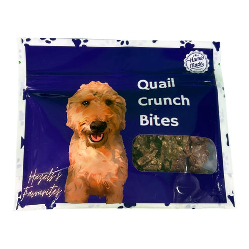 Quail Crunch Bites: Gourmet Dehydrated Dog Treats with Quail Meat & Shells | Premium Healthy Dog Treats for Training | Organic Ingredients for a Happy Palate