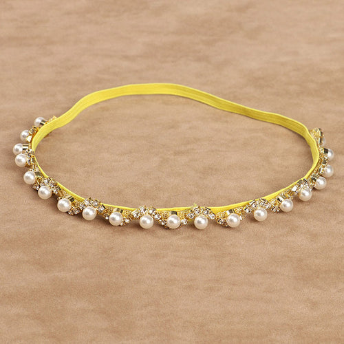 Children's headband with pearls and flowers