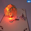 3D light paper cut greeting card