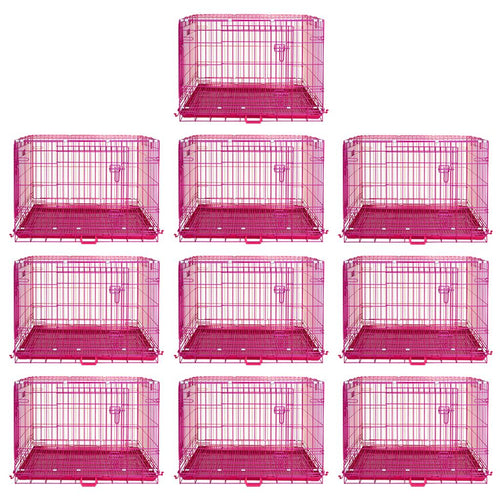 24-42 Collapsible Pink Dog Crate RED24-42