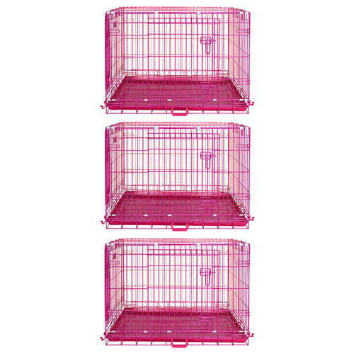 24-42 Collapsible Pink Dog Crate RED24-42