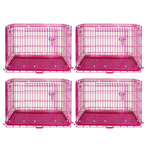 24-42 Collapsible Pink Dog Crate RED24-42