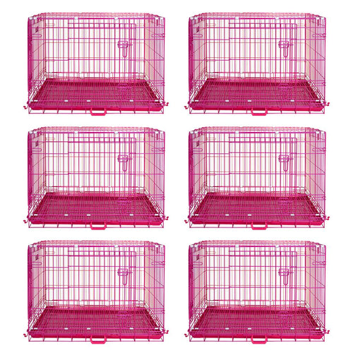 24-42 Collapsible Pink Dog Crate RED24-42