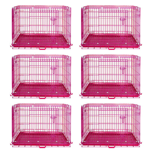 24-42 Collapsible Pink Dog Crate RED24-42
