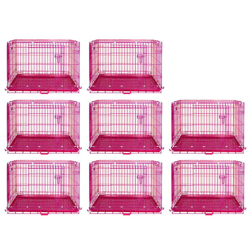 24-42 Collapsible Pink Dog Crate RED24-42