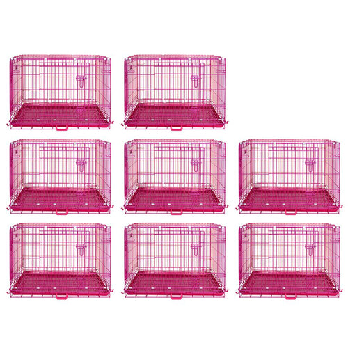 24-42 Collapsible Pink Dog Crate RED24-42