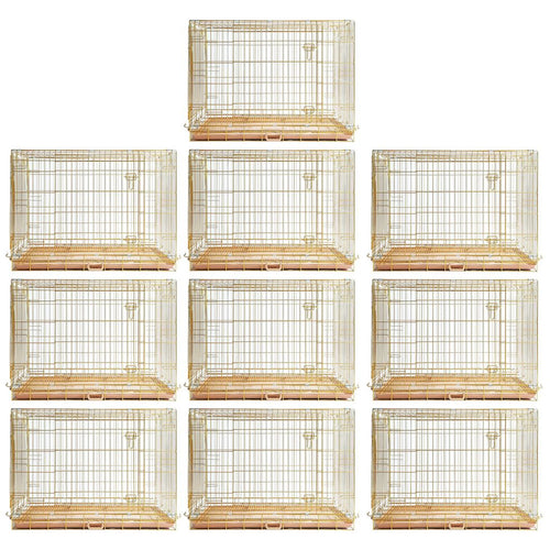 24-42 Collapsible Copper Gold Dog Crate GLD24-42
