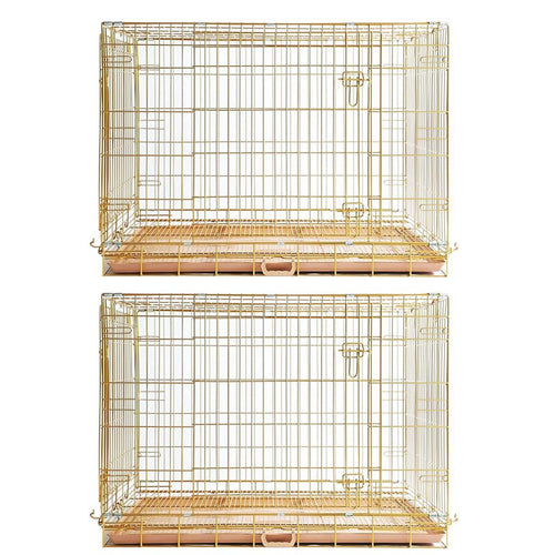 24-42 Collapsible Copper Gold Dog Crate GLD24-42