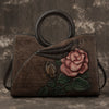Beautiful Red embroidered Handmade leather handbag