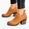 Chunky High Heel Martin Boots With Pointed Toe